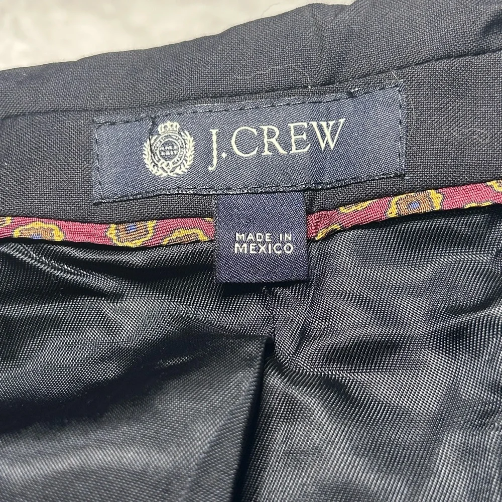 J.Crew Mens Black Two Button Blazer Sport Coat Jacket 40L Notch Lapel Classic